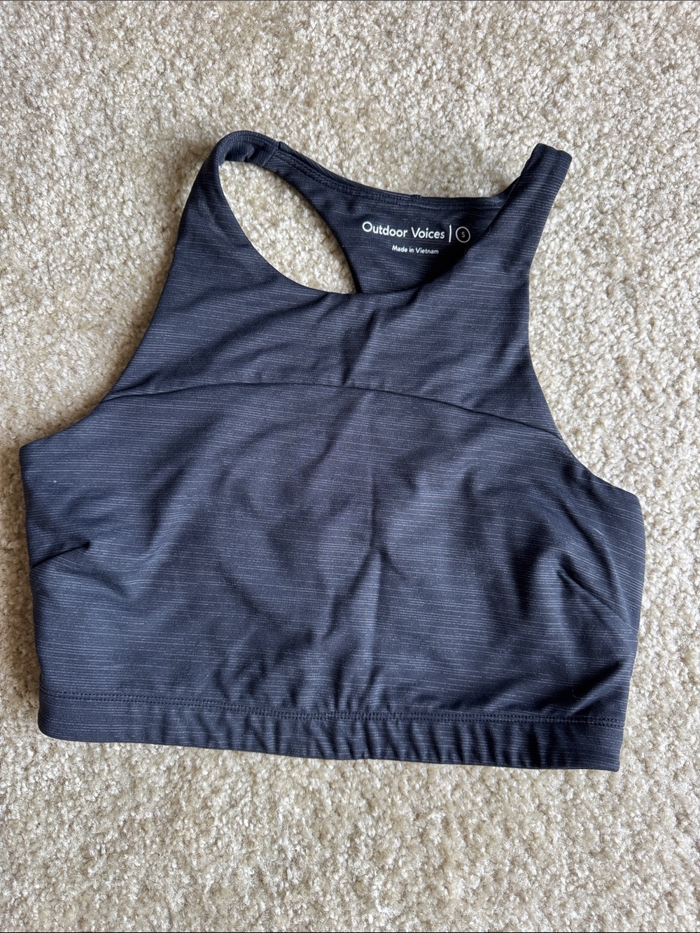 Outdoor Voices Charcoal High-Neck Sports Bra